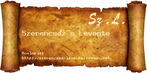 Szerencsés Levente névjegykártya